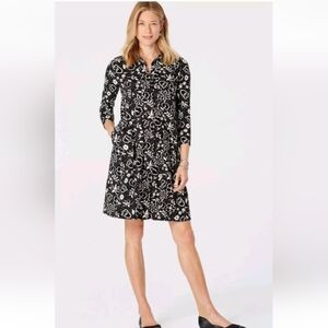 J. Jill Plus Size Button Front Resortwear Vacation Floral Above Knee Dress 2X‎
